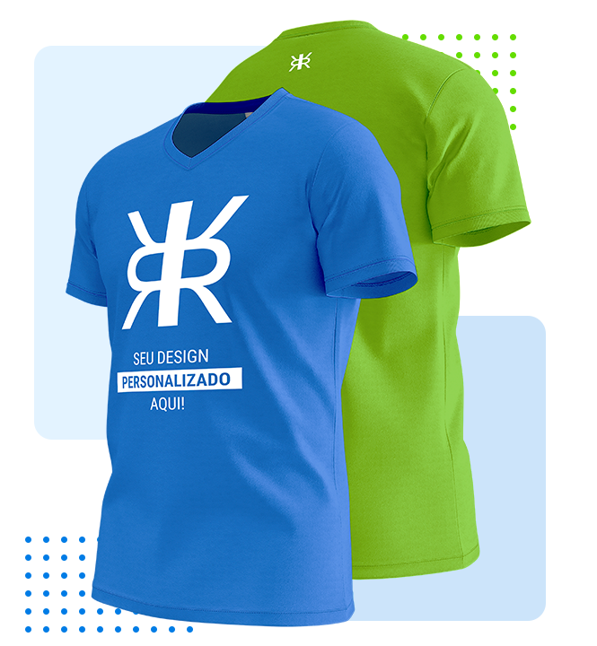 Duas camisetas azul e outra verde